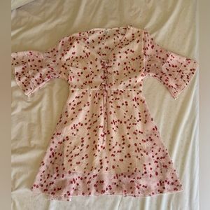 Spring short pink dress